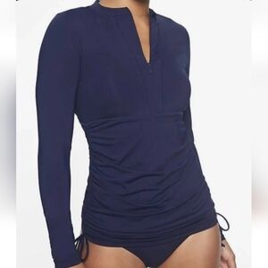 Athleta Ruched UPF 50+ Rash Guard Swim Cover-up/Top/Dress